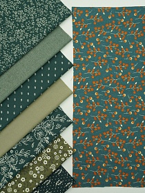 Набор тканей для рукоделия "Теплый хлопок: Зелёная гамма", 45см*30см, 8шт