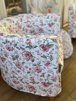 Чехлы для кресел из Саржи с пропиткой "Пионы"*