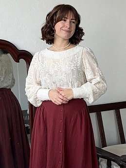 Юбка из крапивы цв.Бордовый с терракотовым оттенком