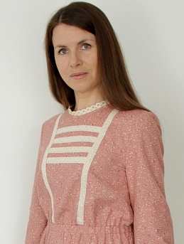 Платье из теплого хлопка  "Брусника" цв.св.кораллово-брусничный