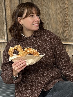 Курточка из теплого хлопка "Воздушные лютики"