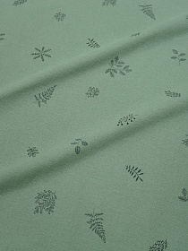 Теплый хлопок "Сухоцветы" цв.т.морозно-зеленый, ш.1.50м, хлопок-100%, 160гр/м.кв