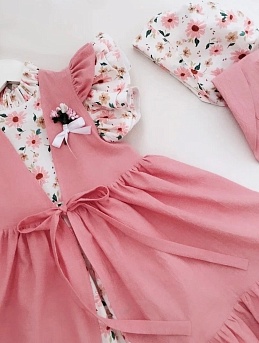 Детский сарафан и панамка из вареного хлопка