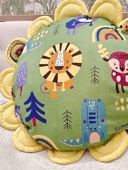 Набор детских декоративных подушек из сатина и вареного хлопка