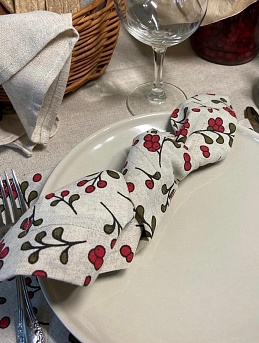 Салфетки из полульна "Брусника"