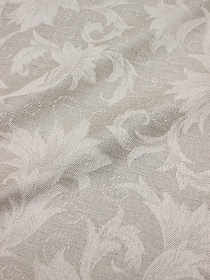 Полульняной жаккард "Цветок Султана" цв.суровый, ш.1.6м, лен-50%, хл-50%, 200гр/м.кв