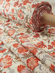 Мерный лоскут Шитье Digital "Волшебная роспись" цв.шампань, ш.1.5м (вышит.часть1.35м), хл-100%, 80гр/м.кв