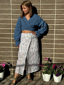 Юбка из муслина "Лавандовая нежность" и подклада из штапеля