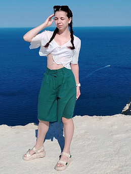 Бермуды из однотонной бязи