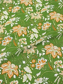 Штапель "Зачарованный сад" цв.травяной, ш.1.45м, вискоза-100%, 100гр/м.кв