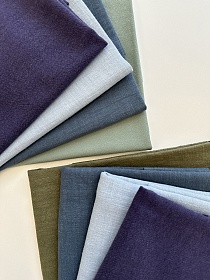 Комплект лоскута 1кг Крапива (сине-фиолетово-зеленая гамма)