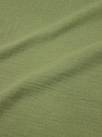 Муслин двухслойный с эффектом жатости цв.Зеленый хаки, ш.1.4м, хлопок-100%, 110гр/м.кв