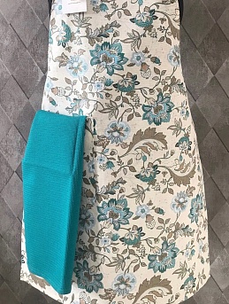 Фартук из рогожки "Китайские цветы"