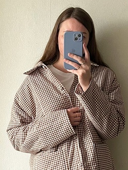 Куртка из вареного хлопка в клетку