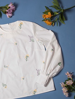 Блузка из Перкали Премиум с вышивкой