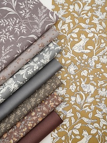 Набор тканей для рукоделия "Сатин: Волшебный лес", 45*30 см, 8 шт