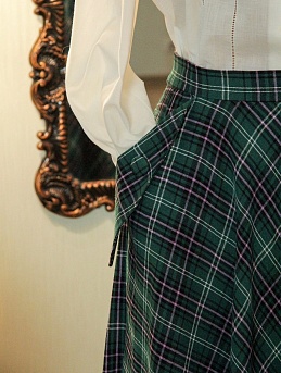 Винтажная юбка из фуле в клетку