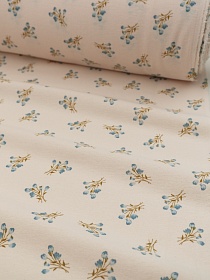 Теплый хлопок "Ранние букетики - голубые цветочки", ш.1.5м, хлопок-100%, 160гр/м.кв