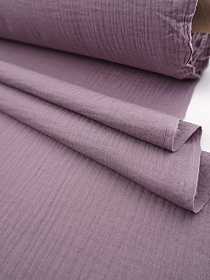 Муслин двухслойный с эффектом жатости цв.Лилово-кофейный, ш.1.35м, хл-100%, 110гр/м.кв