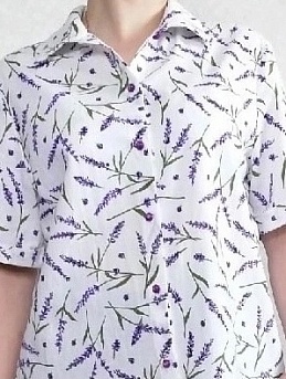 Рубашка с коротким рукавом из полульна "Аромат лаванды"