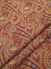 Мерный лоскут(ткань в отрезах) Поплин "Карусель" цв.красный терракот, ш.1.5м, хлопок-100%, 110гр/м.кв