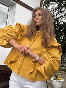 Женская рубашка из джинса с ворсом