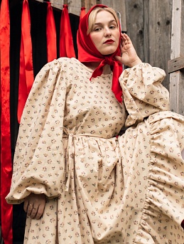 Платье «Урожай» из теплого хлопка