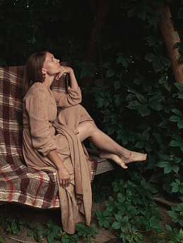 Платье "Ветер" из муслина двухслойного с эффектом жатости