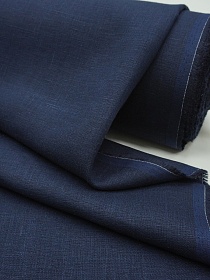 Лен костюмный цв.Темный чернильно-синий, ш.1.5м, лен-100%, 190гр/м.кв