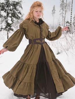 Платье из фактурного хлопка "Рельефные полоски"