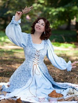 Комплект сарафан из теплого хлопка и платье из муслина c эффектом жатости