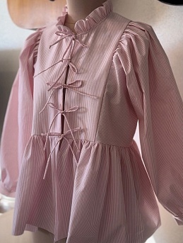 Блуза на завязках из вареного хлопка