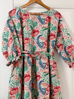 Платье из полульна "Цветущие маки"