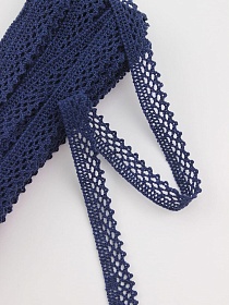 Кружево цв.т.сине-фиолетовый, ш.10мм, хлопок-90%, п/э-10%, 10м, рис.129/24