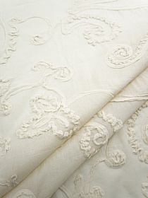 Шитье аппликация 3D "Цветок - завиток" цв.суровый, ш.1.6м (выш.ч.1.3м), хл-100%, батист, 75гр/м.кв