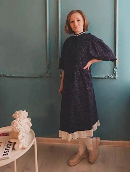 Платье из теплого хлопка в романтичном стиле