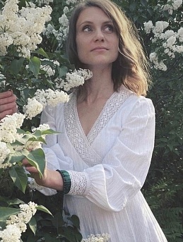 Платье из фактурного хлопка "Мережка-полоска"