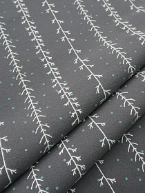 Теплый хлопок "Зимнее очарование" цв.темно-серый, ш.1.5м, хлопок-100%, 160гр/м.кв