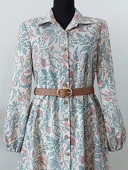 Платье из полульна "Гранатовое настроение" (на суровом)