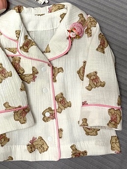 Пижама из муслина "Мишутка - розовый бантик"