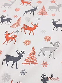 Мерный лоскут (ткань в отрезах) Рогожка "Гренландия" цв.серый/красный, СОРТ2, ш.1.5м, хлопок-100%, 170гр/м.кв