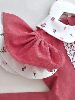 Платье и чепчик из вареного хлопка для ребенка