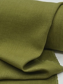 Лен костюмный цв.Зеленый хаки-2, ш.1.5м, лен-100%, 190гр/м.кв