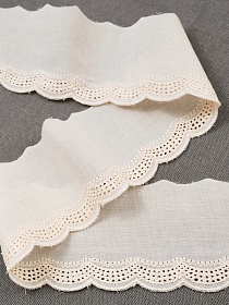 Шитье цв.кремовый (общая ширина 67мм, ширина вышивки 20мм), хлопок-100%, батист