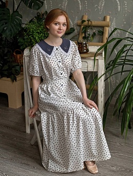 Платье из плательного хлопка "Веточки под набойку"