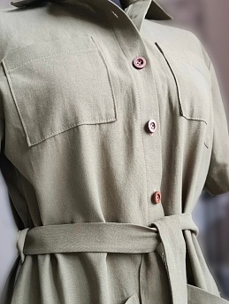 Платье из плательного хлопка с карманами