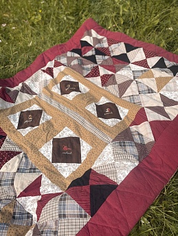 Лоскутное одеяло с вышивкой из теплого, плательного хлопка, фуле и пестряди