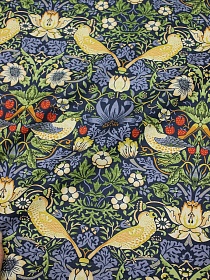 Перкаль Премиум (Digital) "Райские птички" (крупный рисунок) цв.синий, ш.1.45м, хл-100%