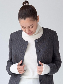 Жакет из Шерсти "Полоска-пунктир"